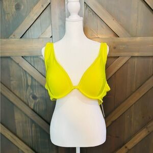 Neon Yellow Bikini Top